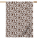 Brown And White Cow Pattern Print House Flag
