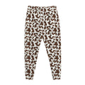 Brown And White Cow Pattern Print Jogger Pants