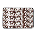 Brown And White Cow Pattern Print Kitchen Mat