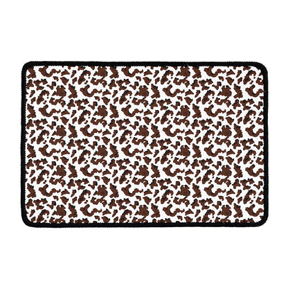 Brown And White Cow Pattern Print Kitchen Mat