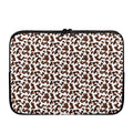 Brown And White Cow Pattern Print Laptop Sleeve