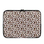Brown And White Cow Pattern Print Laptop Sleeve