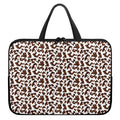 Brown And White Cow Pattern Print Laptop Sleeve With Handle