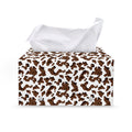 Brown And White Cow Pattern Print Leather Tissue Box Cover