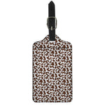 Brown And White Cow Pattern Print Luggage Tag