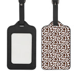 Brown And White Cow Pattern Print Luggage Tag