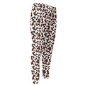 Brown And White Cow Pattern Print Men's Compression Pants