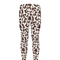 Brown And White Cow Pattern Print Men's Leggings