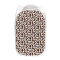 Brown And White Cow Pattern Print Mesh Laundry Hamper