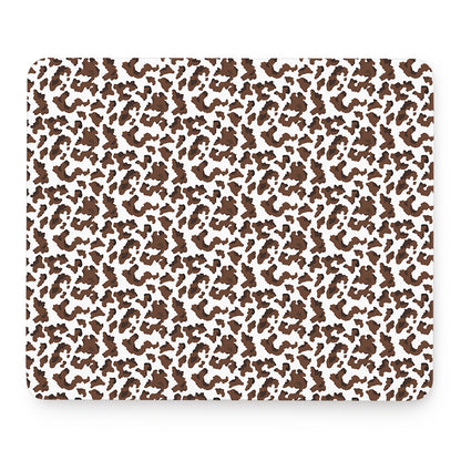Brown And White Cow Pattern Print Mouse Pad