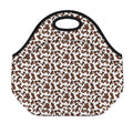 Brown And White Cow Pattern Print Neoprene Lunch Bag