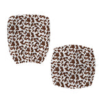 Brown And White Cow Pattern Print Office Chair Cover