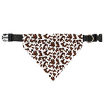 Brown And White Cow Pattern Print Over The Collar Dog Bandana