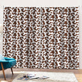 Brown And White Cow Pattern Print Pencil Pleat Curtains