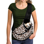Brown And White Cow Pattern Print Pet Sling Carrier