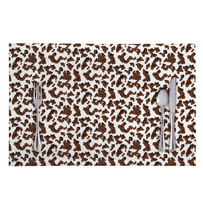 Brown And White Cow Pattern Print Placemat