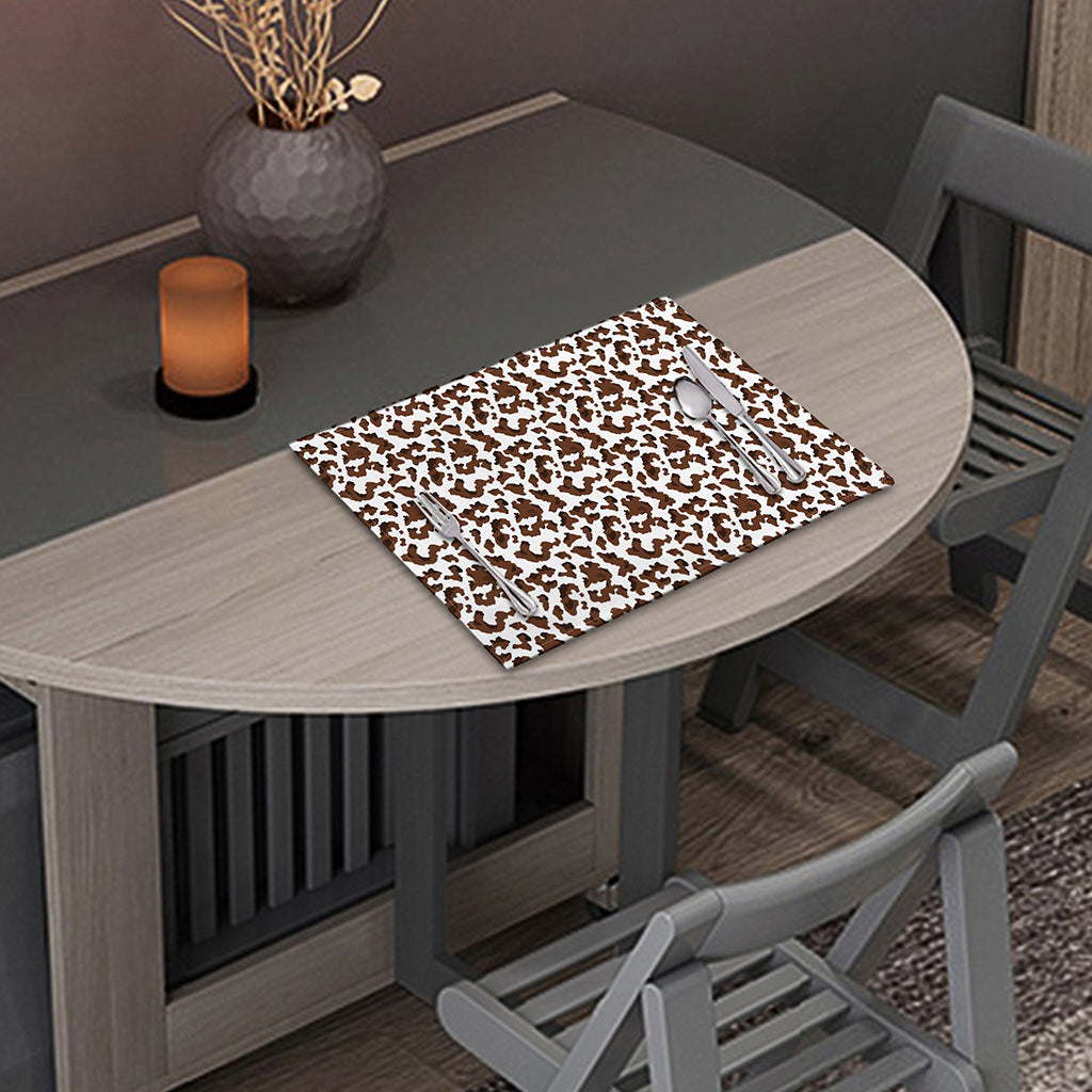 Brown And White Cow Pattern Print Placemat