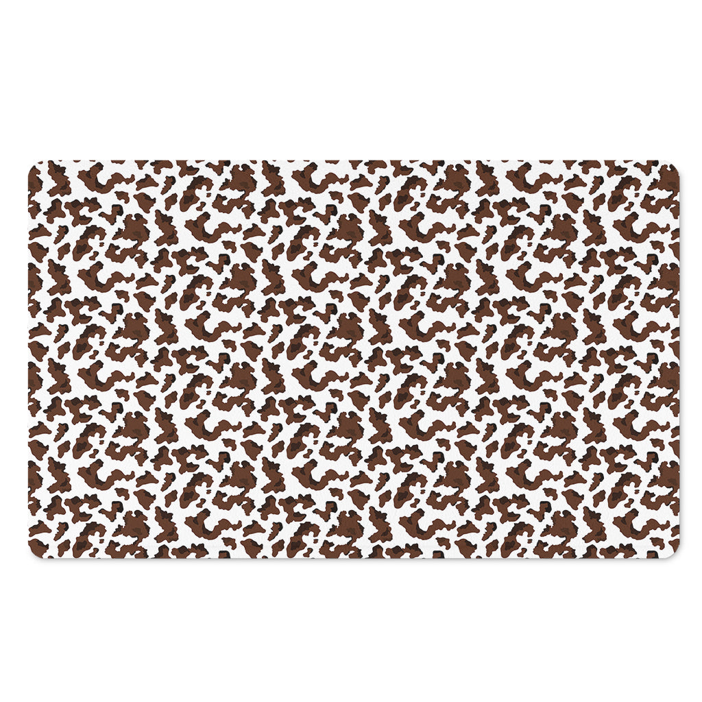 Brown And White Cow Pattern Print Polyester Doormat