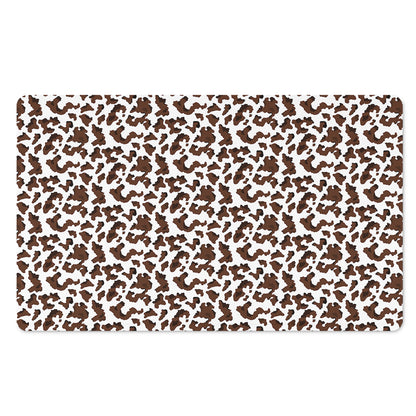 Brown And White Cow Pattern Print Polyester Doormat