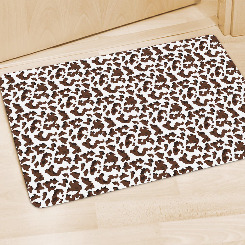 Brown And White Cow Pattern Print Polyester Doormat