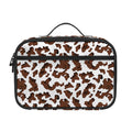 Brown And White Cow Pattern Print Portable Lunch Bag
