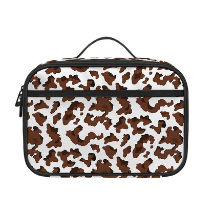 Brown And White Cow Pattern Print Portable Lunch Bag