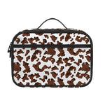 Brown And White Cow Pattern Print Portable Lunch Bag