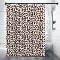 Brown And White Cow Pattern Print Premium Shower Curtain