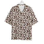 Brown And White Cow Pattern Print Rayon Hawaiian Shirt