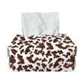 Brown And White Cow Pattern Print Rectangle Tissue Box Cover