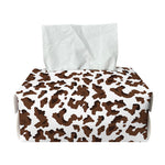 Brown And White Cow Pattern Print Rectangle Tissue Box Cover