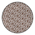 Brown And White Cow Pattern Print Round Floor Mat
