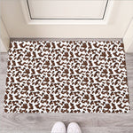 Brown And White Cow Pattern Print Rubber Doormat