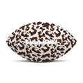 Brown And White Cow Pattern Print Rugby Ball