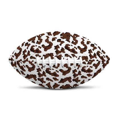 Brown And White Cow Pattern Print Rugby Ball