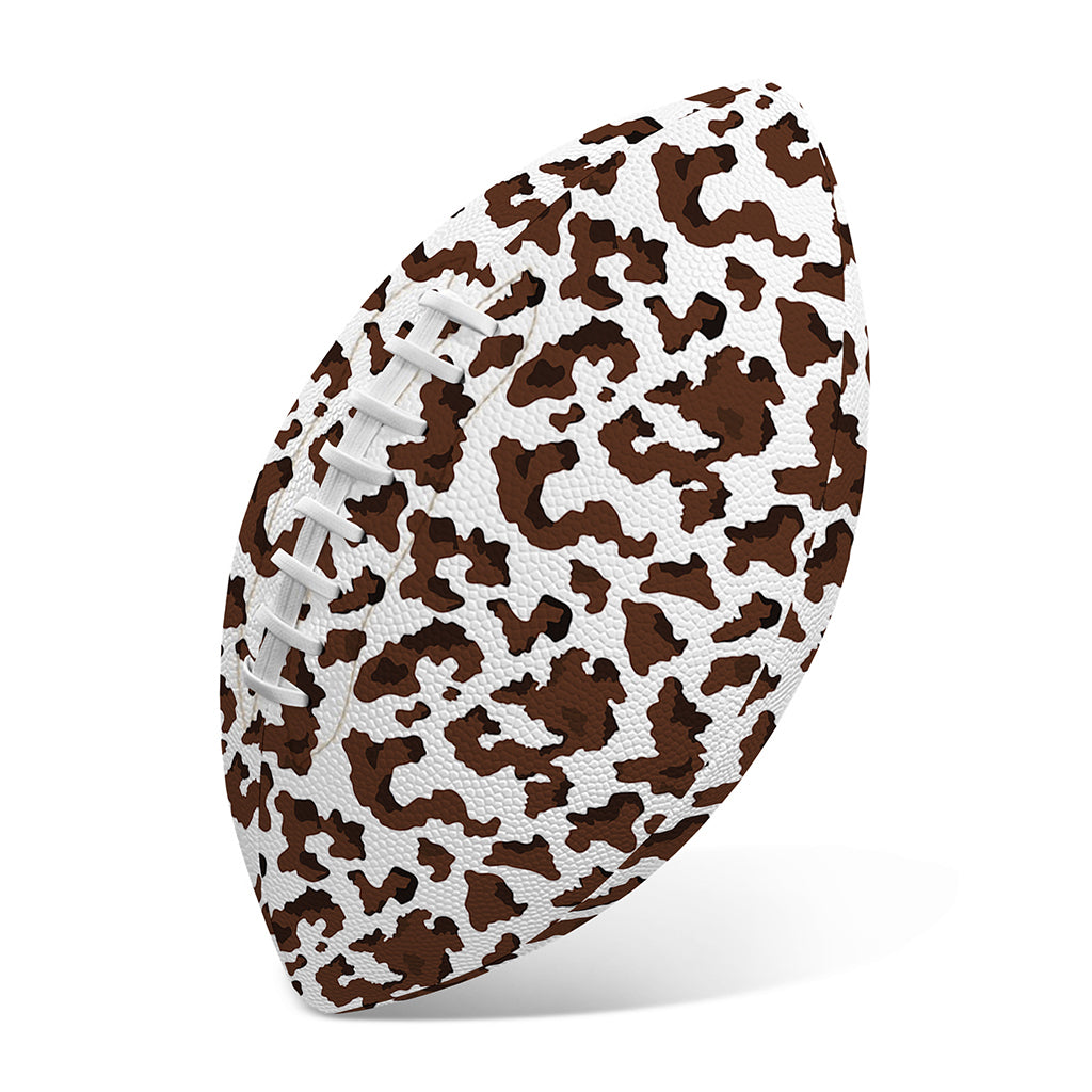 Brown And White Cow Pattern Print Rugby Ball