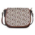 Brown And White Cow Pattern Print Saddle Bag