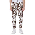 Brown And White Cow Pattern Print Joggers