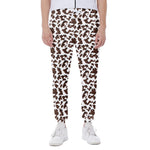 Brown And White Cow Pattern Print Scuba Joggers