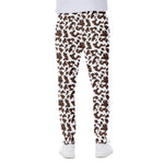 Brown And White Cow Pattern Print Scuba Joggers