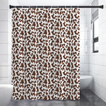 Brown And White Cow Pattern Print Shower Curtain