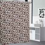 Brown And White Cow Pattern Print Shower Curtain