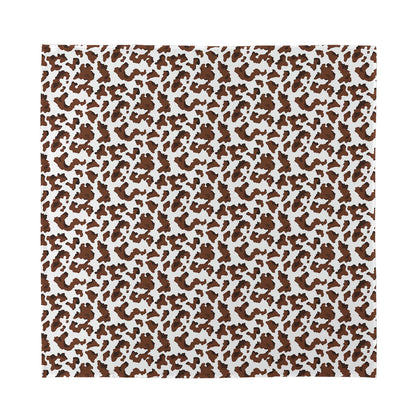 Brown And White Cow Pattern Print Silk Bandana
