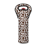 Brown And White Cow Pattern Print Single Neoprene Wine Tote