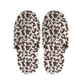 Brown And White Cow Pattern Print Slippers