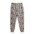 Brown And White Cow Pattern Print Sweatpants