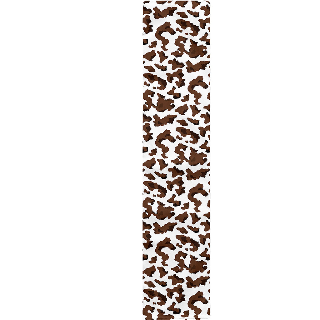 Brown And White Cow Pattern Print Table Runner