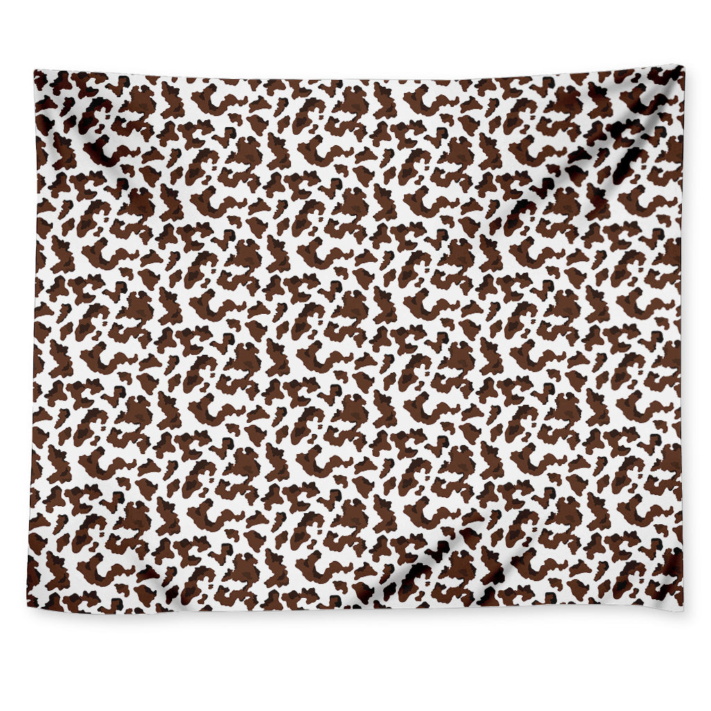 Brown And White Cow Pattern Print Tapestry