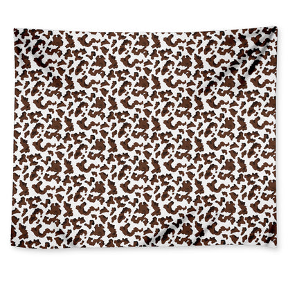 Brown And White Cow Pattern Print Tapestry