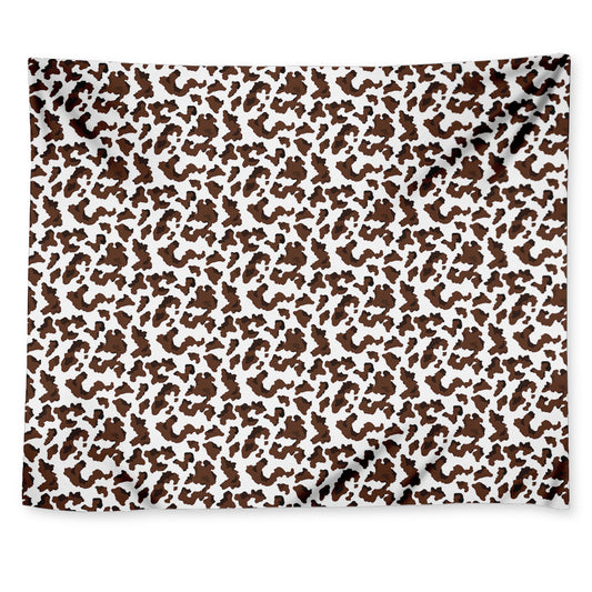 Brown And White Cow Pattern Print Tapestry